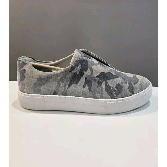 J/Slides Shoes - J/Slides NEW Womens 8.5M Alara1 Suede Leather Camo Grey Slip-On Sneakers